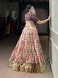 Load image into Gallery viewer, Brown Tasar Silk Printed Lehenga Choli Set