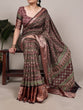 Load image into Gallery viewer, Brown Tasar Silk Printed Saree ClothsVilla
