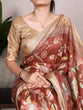 Load image into Gallery viewer, Brown Tussar Silk Saree with Viscose Border – A Dreamy Blend of Elegance and Grace
