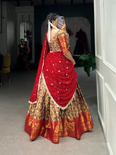 Load image into Gallery viewer, Brown Zari Embroidered Jacquard Silk Lehenga with Georgette Dupatta ClothsVilla