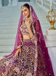 Load image into Gallery viewer, Burgundy Multi-Color Sequin Embroidered Net Lehenga Choli Dupatta Set ClothsVilla