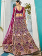 Load image into Gallery viewer, Burgundy Multi-Color Sequin Embroidered Net Lehenga Choli Dupatta Set ClothsVilla