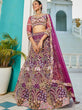 Load image into Gallery viewer, Burgundy Multi-Color Sequin Embroidered Net Lehenga Choli Dupatta Set ClothsVilla