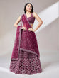 Load image into Gallery viewer, Burgundy Net heavy Sequinse embroidery Semi-Stitched Lehenga choli &amp; Dupatta Clothsvilla