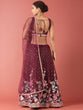 Load image into Gallery viewer, Burgundy Net Multi colour Thread &amp; Sequinse Work Semi-Stitched Lehenga &amp; Unstitched Blouse, Dupatta Clothsvilla