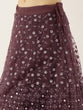 Load image into Gallery viewer, Burgundy Net Semi Stitched Coding, Sequins and Mirror work Lehenga Choli Clothsvilla