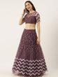 Load image into Gallery viewer, Burgundy Net Semi Stitched Coding, Sequins and Mirror work Lehenga Choli Clothsvilla
