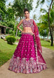 Load image into Gallery viewer, Burgundy Satin Silk Sequins and Zarkan embroidery Semi-Stitched Lehenga choli &amp; Dupatta ClothsVilla