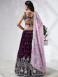 Load image into Gallery viewer, Burgundy Sequin Embroidered Lehenga Choli Set with Mirror Work &amp; Digital Print Dupatta ClothsVilla