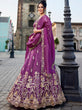 Load image into Gallery viewer, Burgundy Tissue Semi-Stitched Bridal Lehenga with Heavy Sequin, Moti, and Coding Embroidery Work ClothsVilla