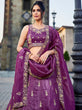 Load image into Gallery viewer, Burgundy Tissue Semi-Stitched Bridal Lehenga with Heavy Sequin, Moti, and Coding Embroidery Work ClothsVilla