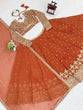 Load image into Gallery viewer, Burnt Orange Elegant Faux Georgette Embroidered Lehenga Choli with Dupatta ClothsVilla