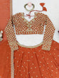 Load image into Gallery viewer, Burnt Orange Elegant Faux Georgette Embroidered Lehenga Choli with Dupatta ClothsVilla