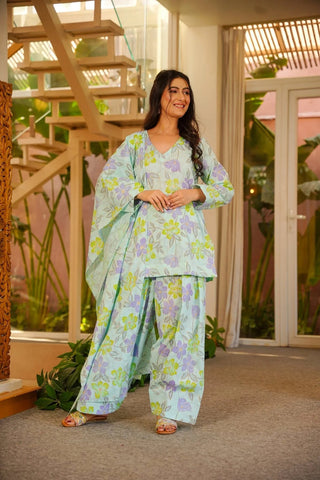 Cambric Cotton Digital Print Salwar Suit with Cotton Dupatta Clothsvilla