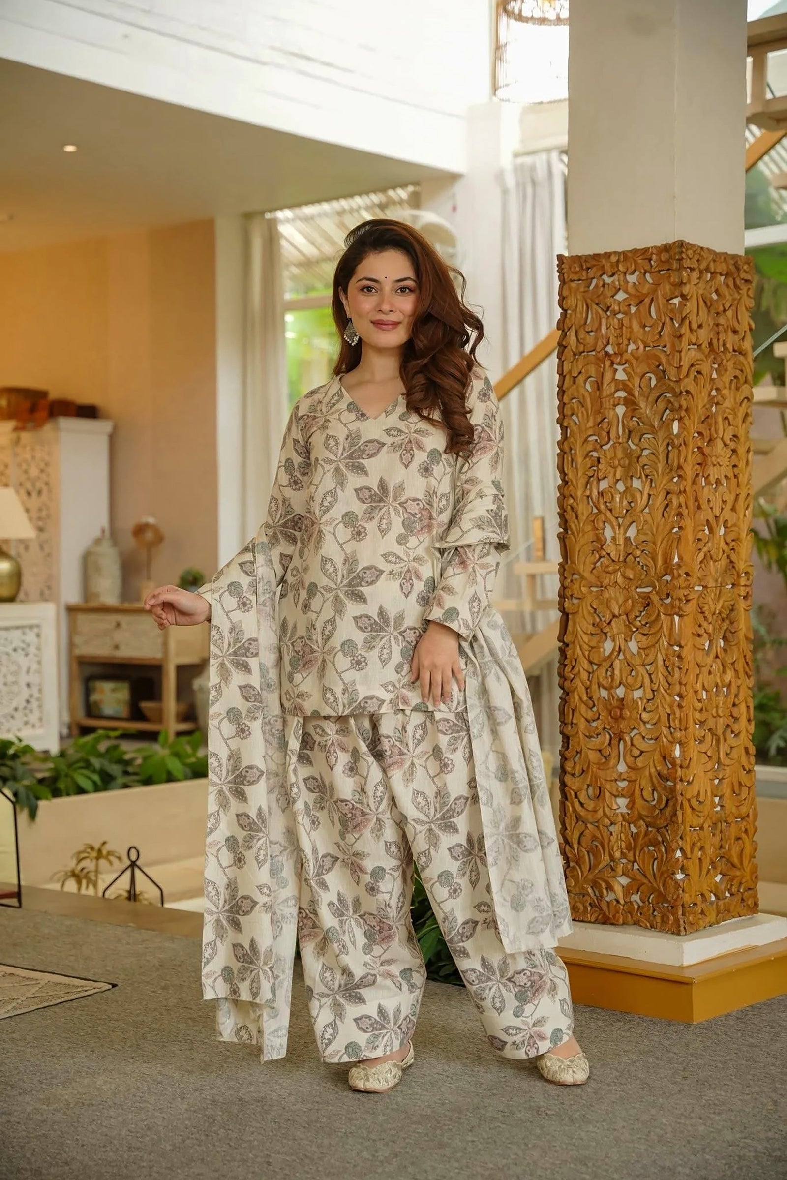 Cambric Cotton Digital Print Salwar Suit with Cotton Dupatta Clothsvilla