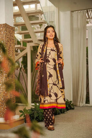 Cambric Cotton Printed Farsi Salwar and Straight Kurti Set Clothsvilla