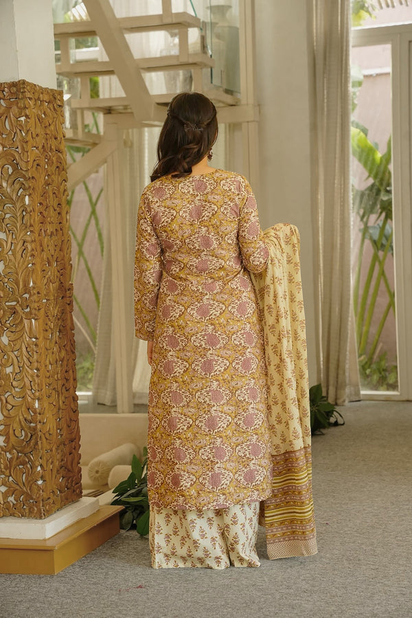 Cambric Cotton Printed Farsi Salwar and Straight Kurti Set Clothsvilla