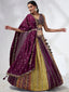 Captivating Burgundy Chiffon Lehenga Choli Set with Sequinned Embroidery and Position Print ClothsVilla