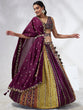 Load image into Gallery viewer, Captivating Burgundy Chiffon Lehenga Choli Set with Sequinned Embroidery and Position Print ClothsVilla
