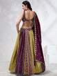 Load image into Gallery viewer, Captivating Burgundy Chiffon Lehenga Choli Set with Sequinned Embroidery and Position Print ClothsVilla