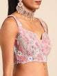 Load image into Gallery viewer, Captivating Coral Pink Net Lehenga Choli Set with Mirror Work and Sequins ClothsVilla