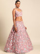 Load image into Gallery viewer, Captivating Coral Pink Net Lehenga Choli Set with Mirror Work and Sequins ClothsVilla
