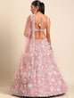 Load image into Gallery viewer, Captivating Coral Pink Net Lehenga Choli Set with Mirror Work and Sequins ClothsVilla