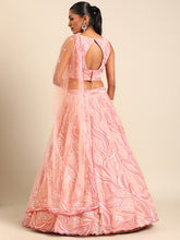 Load image into Gallery viewer, Captivating Coral Pink Net Lehenga Choli Set with Zardosi Embroidery ClothsVilla