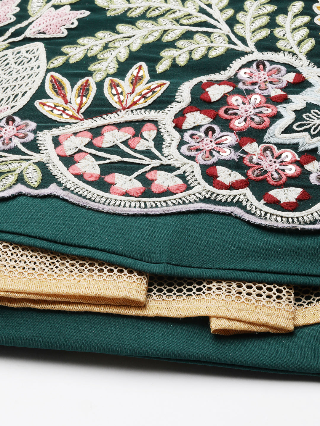 Captivating Green Sequinned Lehenga Choli Set - Mesmerize in Emerald Elegance ClothsVilla