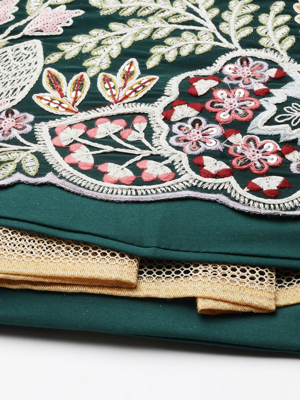 Captivating Green Sequinned Lehenga Choli Set - Mesmerize in Emerald Elegance ClothsVilla