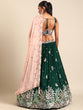 Load image into Gallery viewer, Captivating Green Sequinned Lehenga Choli Set - Mesmerize in Emerald Elegance ClothsVilla