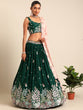 Load image into Gallery viewer, Captivating Green Sequinned Lehenga Choli Set - Mesmerize in Emerald Elegance ClothsVilla
