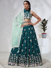 Load image into Gallery viewer, Captivating Green Sequinned Lehenga Choli Set - Mesmerize with Every Move ClothsVilla