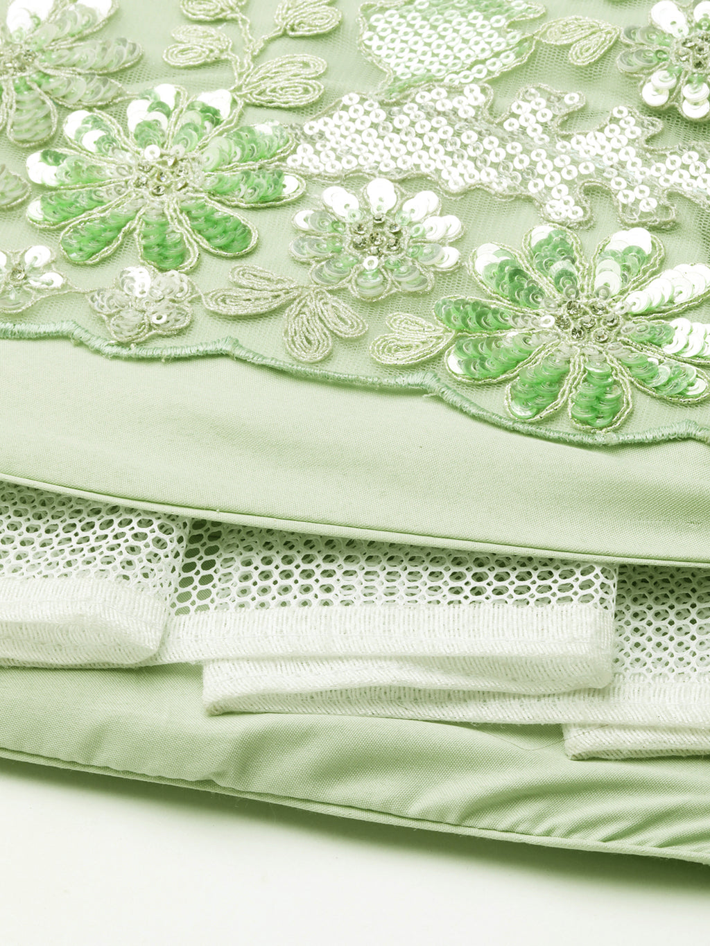 Captivating Lime Green Net Lehenga with Zari & Sequin Embroidery ClothsVilla