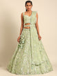 Load image into Gallery viewer, Captivating Lime Green Net Lehenga with Zari &amp; Sequin Embroidery ClothsVilla