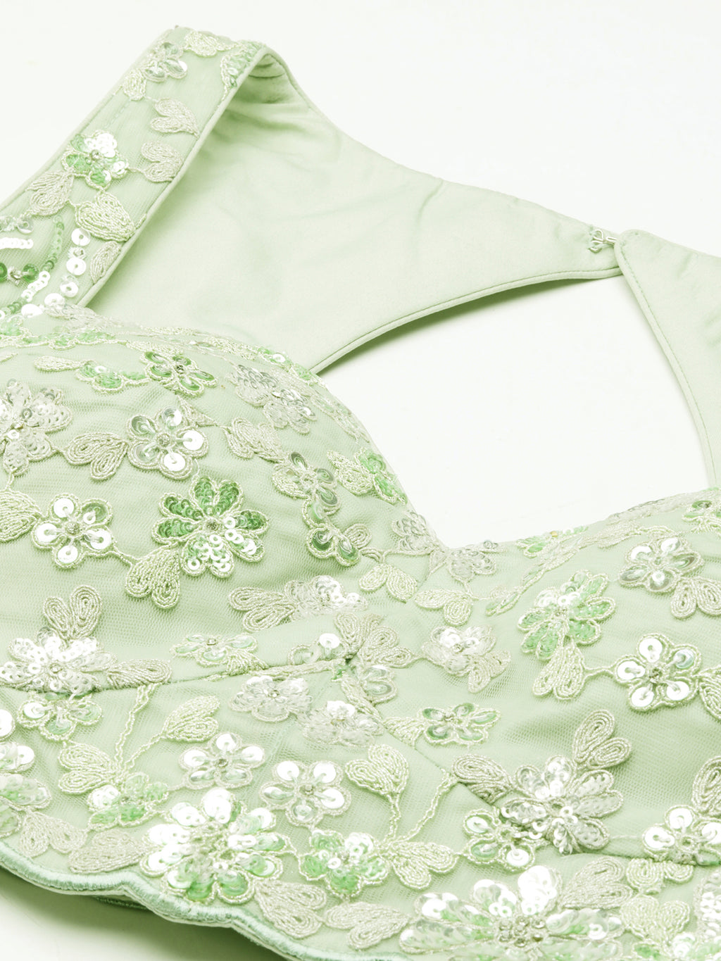 Captivating Lime Green Net Lehenga with Zari & Sequin Embroidery ClothsVilla