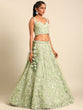 Load image into Gallery viewer, Captivating Lime Green Net Lehenga with Zari &amp; Sequin Embroidery ClothsVilla