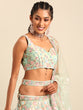 Load image into Gallery viewer, Captivating Lime Green Sequin Lehenga Choli Dupatta Set - Mesmerize with Mirrorwork and Thread Embroidery ClothsVilla