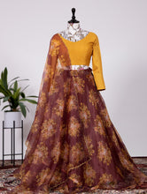 Load image into Gallery viewer, Captivating Maroon Floral Lehenga Choli Set - Organza &amp; Beglory Fabric ClothsVilla
