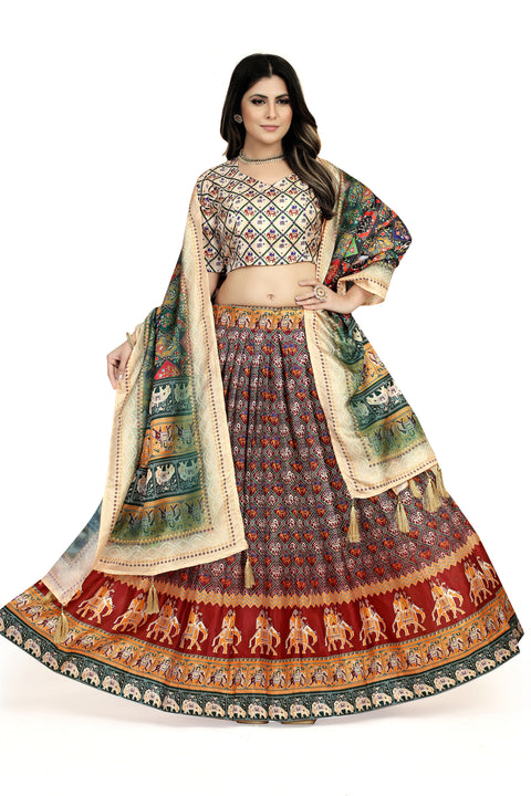 Captivating Multicolor Dola Silk Lehenga Choli - Perfect for Navratri Celebrations ClothsVilla Main image