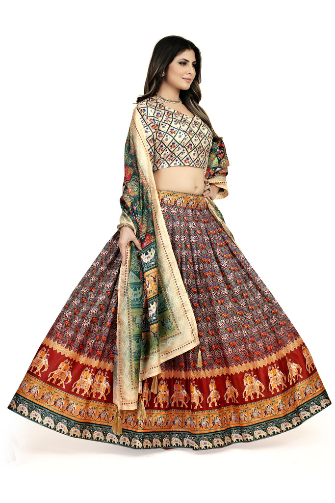 Captivating Multicolor Dola Silk Lehenga Choli - Perfect for Navratri Celebrations ClothsVilla