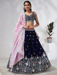 Load image into Gallery viewer, Captivating Navy Blue Sequinned Lehenga Choli Set with Mirror Work &amp; Embroidery ClothsVilla