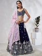 Load image into Gallery viewer, Captivating Navy Blue Sequinned Lehenga Choli Set with Mirror Work &amp; Embroidery ClothsVilla