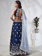 Load image into Gallery viewer, Captivating Navy Blue Sequinned Lehenga Choli Set with Thread Embroidery &amp; Organza Dupatta ClothsVilla