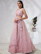 Load image into Gallery viewer, Captivating Pink Net Lehenga Choli Set with Cutdana, Sequins &amp; Zardosi Embroidery ClothsVilla