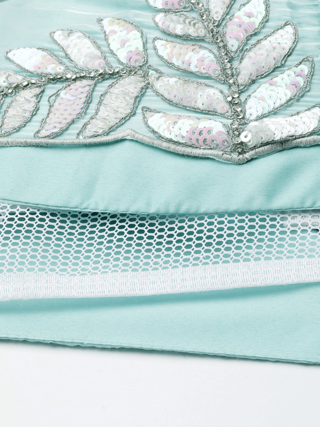 Captivating Turquoise Blue Organza Lehenga Choli Set with Sequin & Zarkan Embroidery ClothsVilla