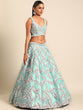 Load image into Gallery viewer, Captivating Turquoise Blue Organza Lehenga Choli Set with Sequin &amp; Zarkan Embroidery ClothsVilla