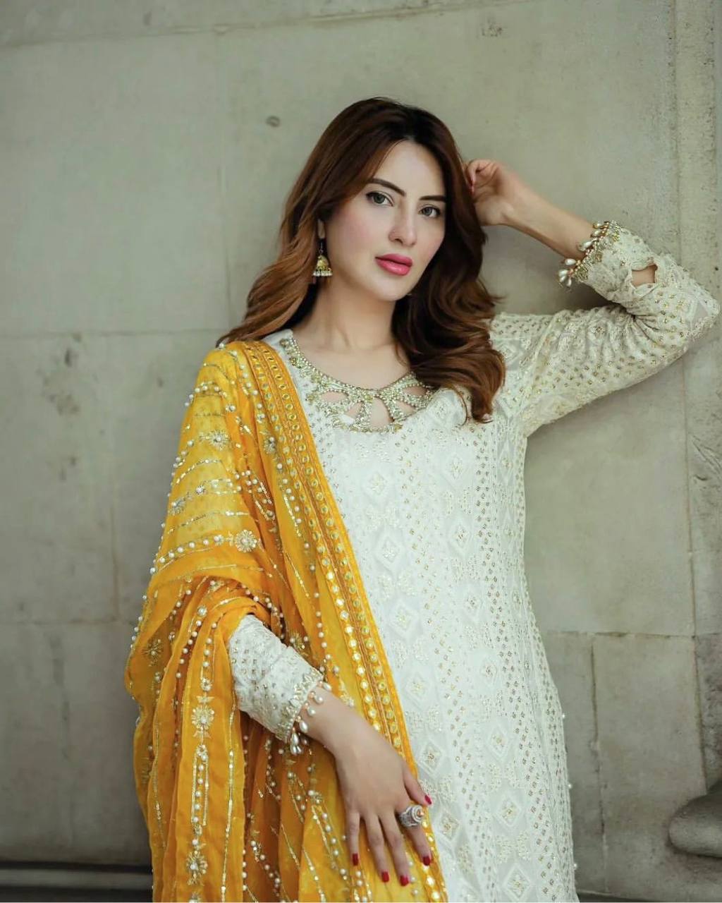 Captivating White Designer Party Wear Heavy Faux Georgette Top, Palazzo & Dupatta Set ClothsVilla