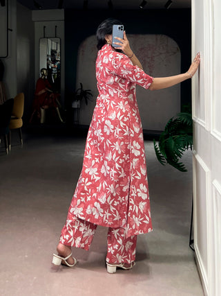 Carmine Printed Top & Bottom Set Clothsvilla
