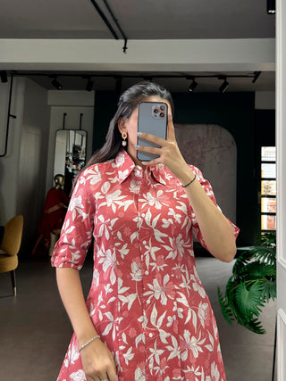 Carmine Printed Top & Bottom Set Clothsvilla